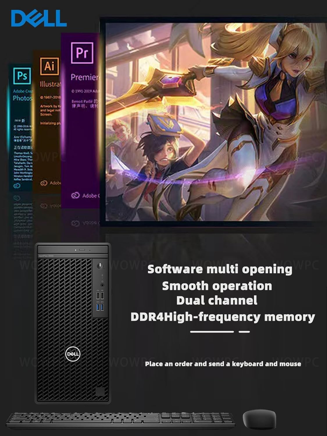 Dell Optiplex 3000 Tower Desktop | 12th Gen Intel Core i5-12500 Processor | Windows 11 Pro | HDMI+Display Port Support 4K | WiFi | Bluetooth | DVD-RW (32GB RAM | 512GB SSD + 1TB HDD)