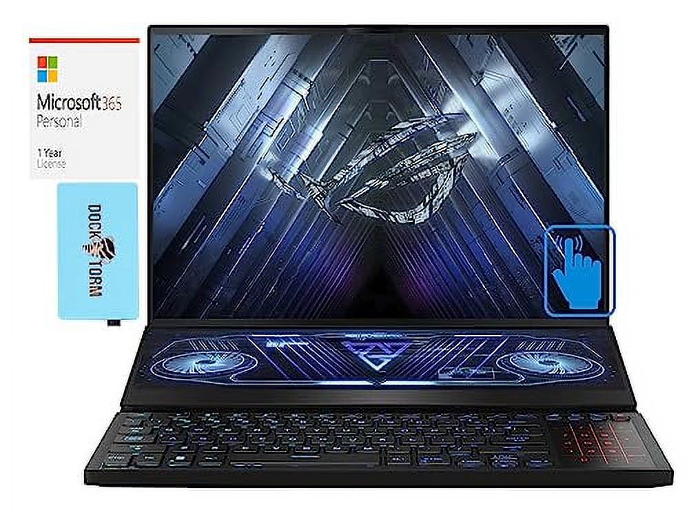 ASUS ROG Zephyrus Duo 16 Gaming & Entertainment Laptop (AMD Ryzen 7 6800H 8-Core, 64GB DDR5 4800MHz RAM, 2TB PCIe SSD, GeForce RTX 3060, Win 11 Pro) with MS 365 Personal, Dockztorm Hub