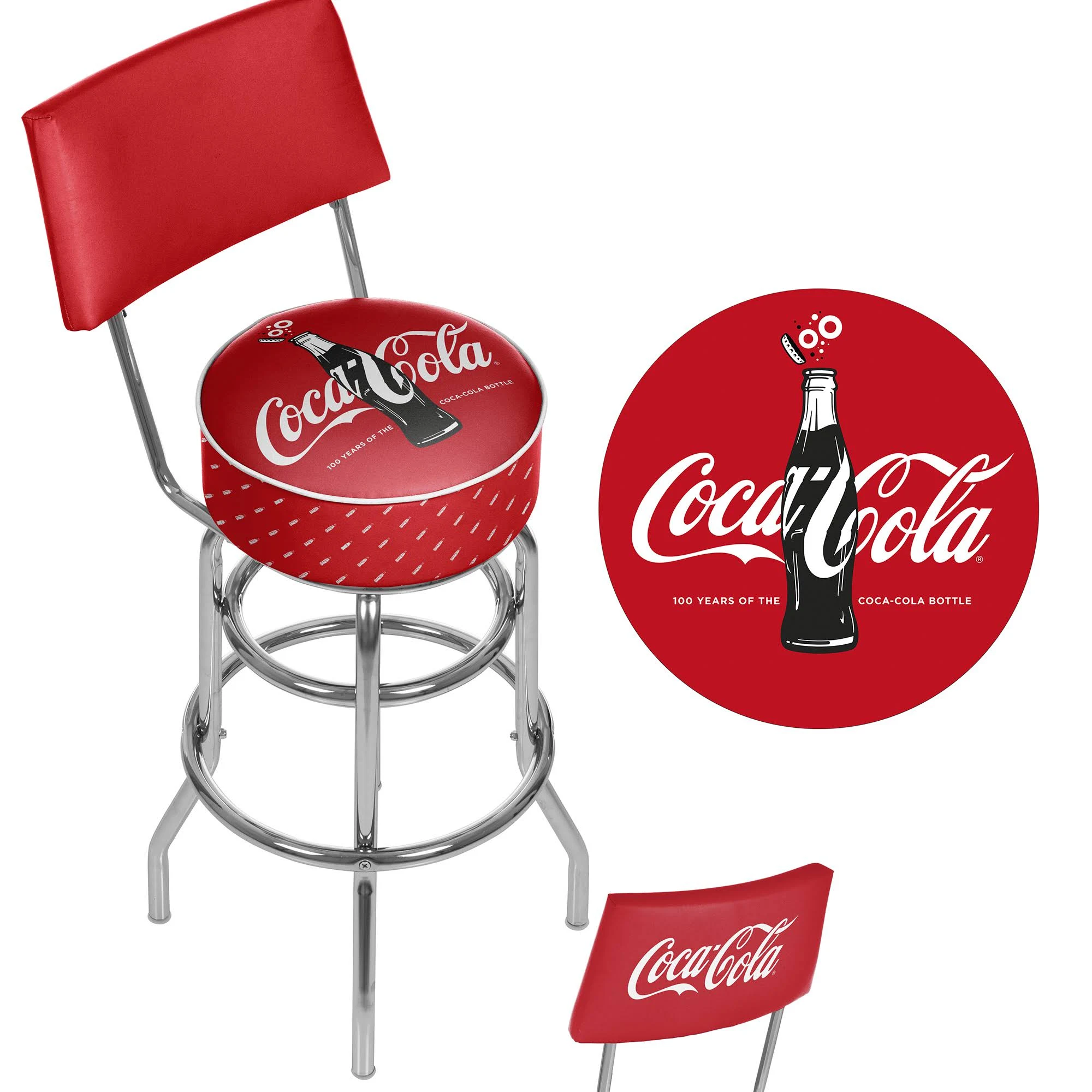 Dodge Swivel Bar Stool with BACK, Super Bee