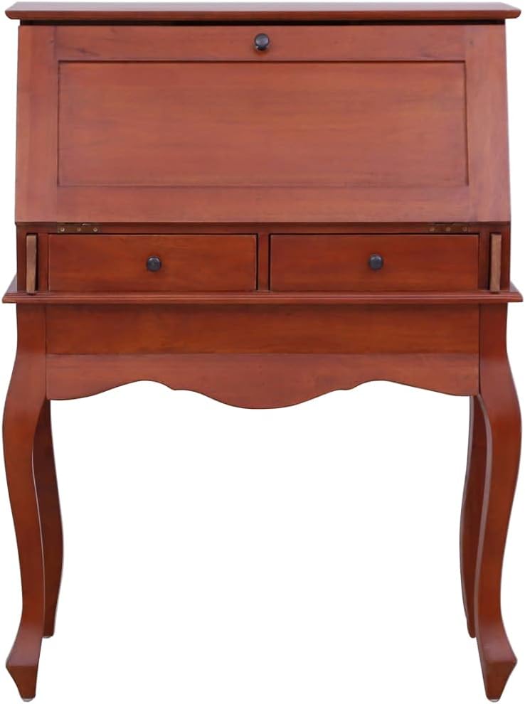 SKM Secretary Desk Brown 78x42x103 cm Solid Mahogany Wood (Weight-54KG)