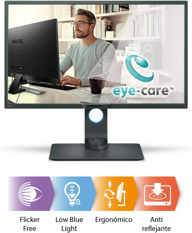 BenQ PD2705U 27 inch 4K UHD IPS Monitor USB-C, 99% sRGB and Rec.709, HDR10, Ergonomic Design, Eye-Care, Built-in Speakers