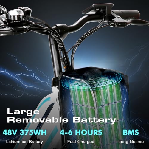 Vivi Electric Bike 500W Cruiser Ebike 26" Electric Bike for Adults, Commuter Electric Bicycles, 20 MPH Women Ebikes for Adults with 48V Removable Battery, 7 Speed Cruise Control Bike, Up to 50 Miles