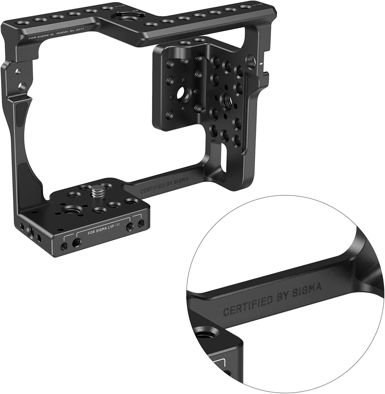 SmallRig Full Cage Only for Sigma fp & fp L Series, Comes with NATO Rail, Locating Holes for ARRI and 1/4 & 3/8 Threaded Holes - 3211