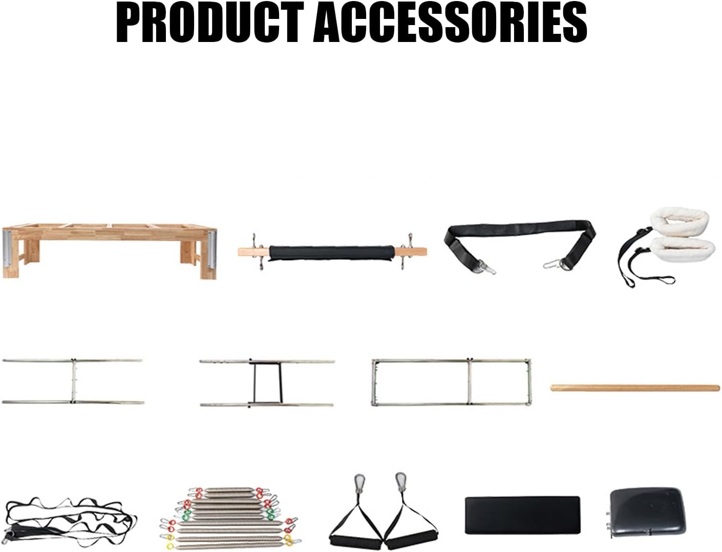 Pilates Reformer with Tower for Home and Studio, Pilates Machine Equipment for Home and Workouts, Improve Core Strength for Beginner, black