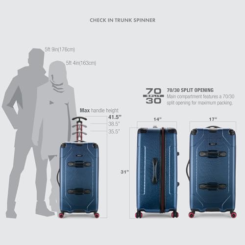 Traveler's Choice Maxporter II Hardside Polycarbonate Suitcase with Spinner Wheels, Carbon Gray, 30" Trunk Luggage
