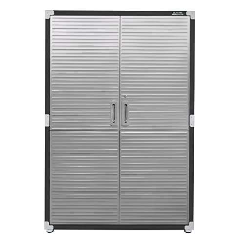 Seville Classics UltraHD Solid Steel Lockable Metal Storage Cabinet Locker Organizer, w/Adjustable Shelves for Garage, Warehouse, Office, Classroom, Granite, 48" W x 24" D x 72" H
