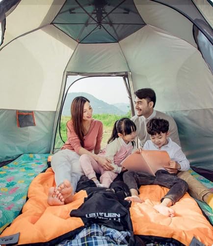 2-3-4 Person Camping Tent 60 Seconds Easy Quick Set Up Tent Waterproof Pop Up Dome Family Hexagon Outdoor Sports Backpacking Tents Double Layer Flysheet Camping Sun Shelters 2 doors