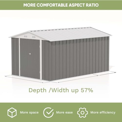 Patiowell 3 x 3 FT Outdoor Storage Shed,Small Garden Tool Storage Shed with Sloping Roof and Single Lockable Door, Outdoor Shed for Backyard Garden Patio Lawn, Grey