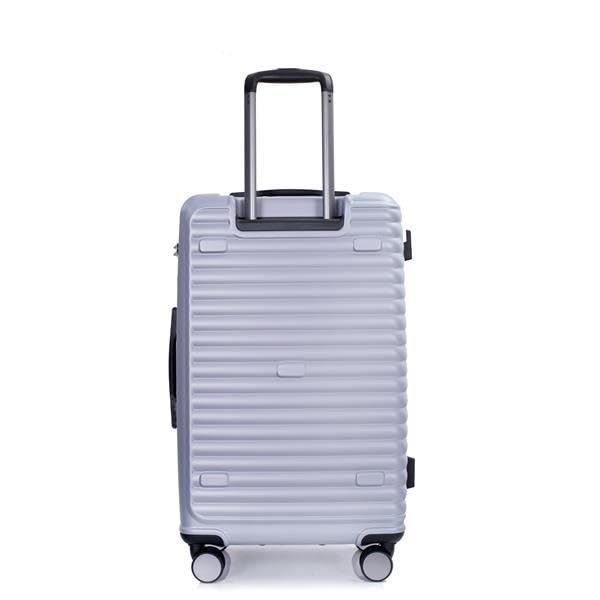 3 Piece Luggage Sets PC+ABS Lightweight Suitcase with Two Hooks, 360° Double Spinner Wheels, TSA Lock, (21/25/29) (Dark Purple)