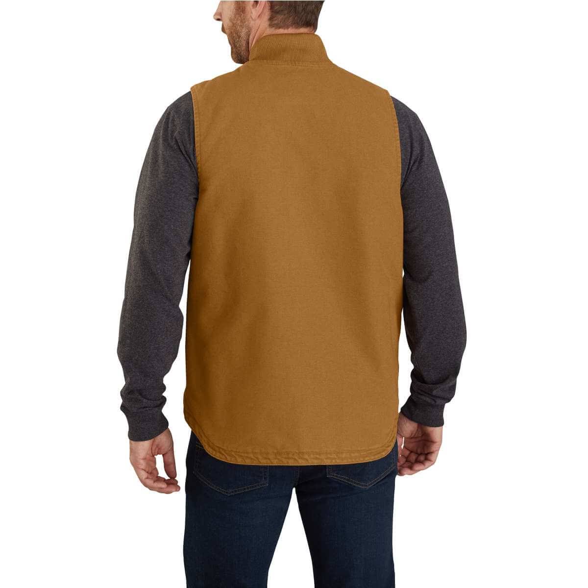 Carhartt Washed Duck Insulated Rib Collar Vest | Dark Brown | Large