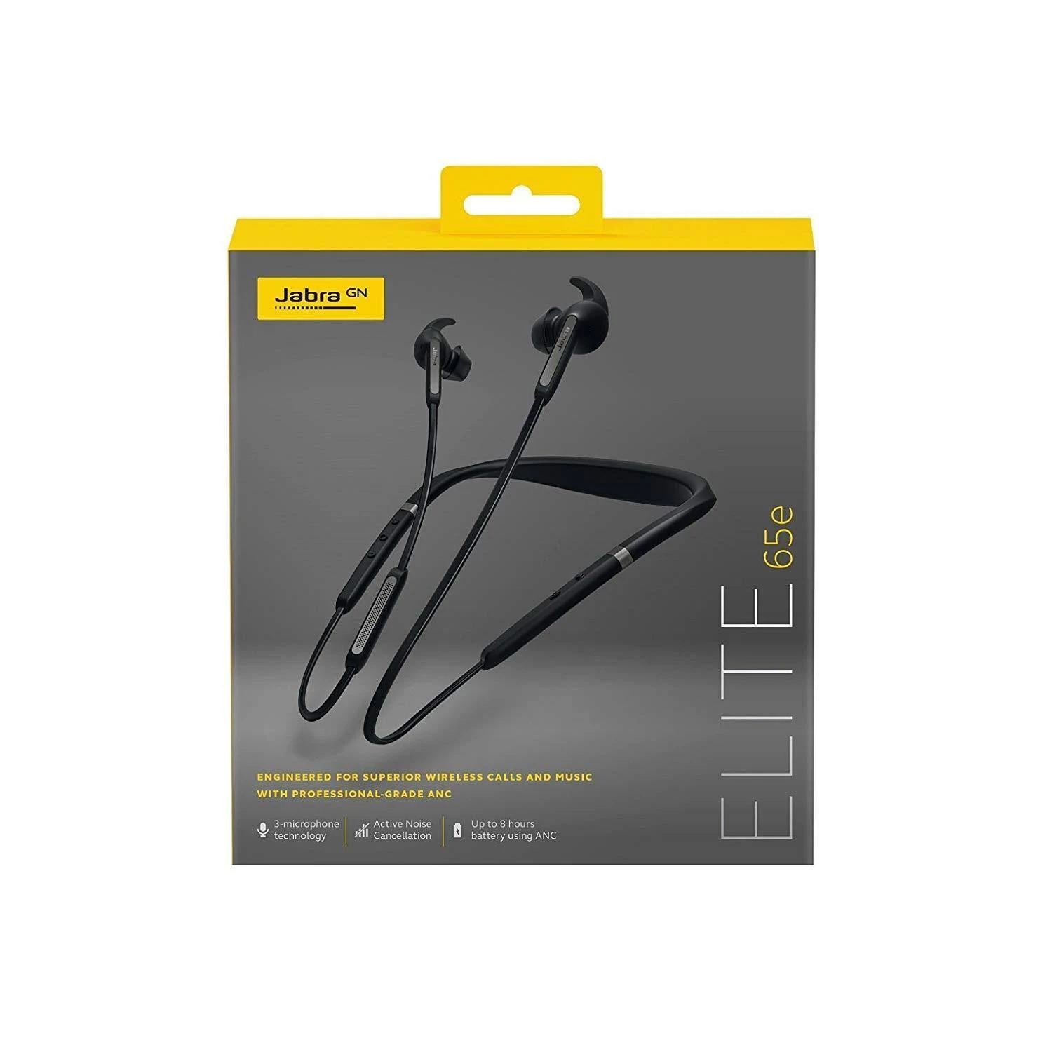 Jabra Elite 65e Bluetooth Wireless In-Ear Earphones with Mic - Noise-Canceling - Titanium Black