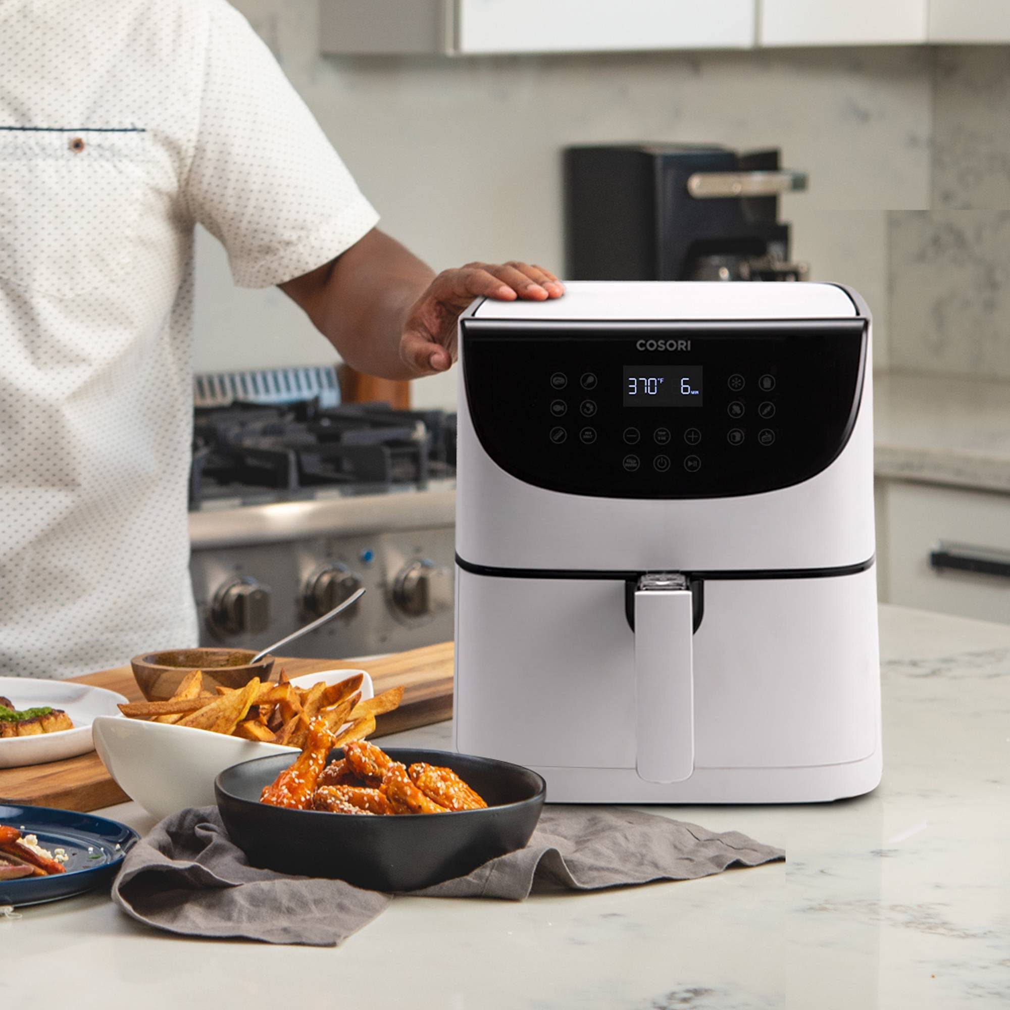 Cosori - 5.8-Quart Premium Air Fryer with Skewer Rack Set - White