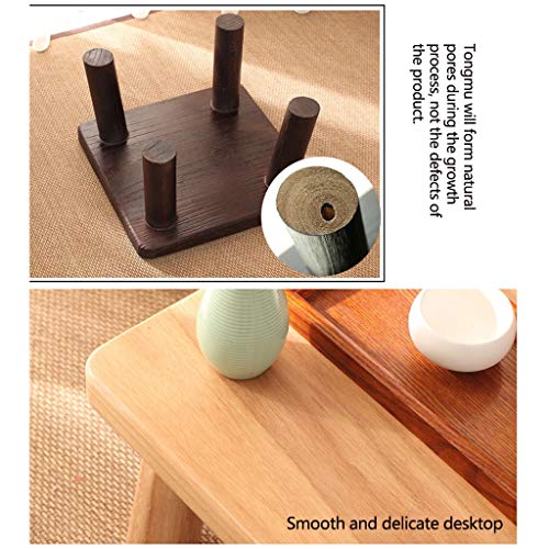 Japanese Style Small Table Balcony Small Coffee Table Solid Wood Low Table Living Room Small Table Mini Table Laptop Table Wooden Stool (Color : Brown, Size : 35x50x21cm) (Wood Col