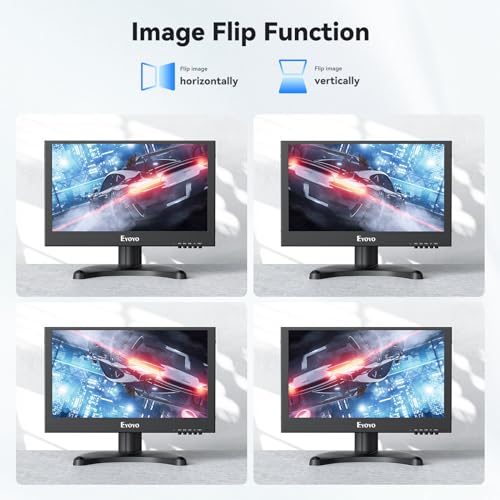Eyoyo 12 inch Monitor 1920x1080 IPS LCD Screen Support VGA HDMI BNC AV USB Input Built-in Dual Loudspeakers Metal Housing for PC Laptop Raspi