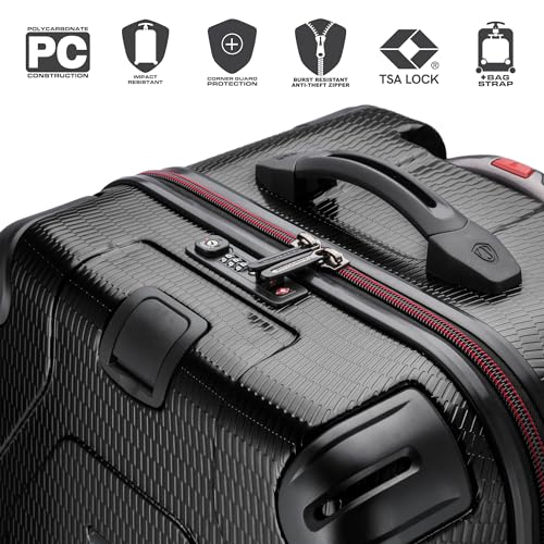 Traveler's Choice Maxporter II Hardside Polycarbonate Suitcase with Spinner Wheels, Carbon Gray, 30" Trunk Luggage