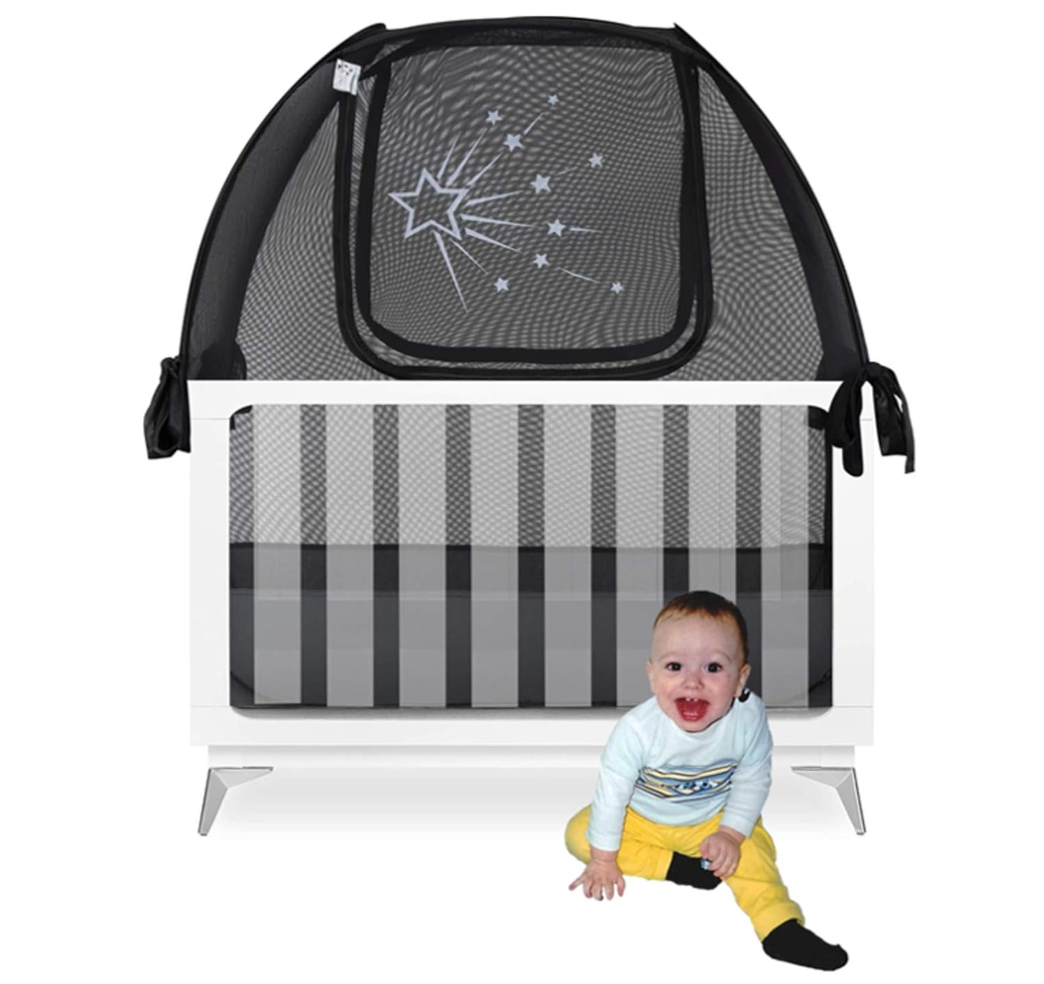Aussie Cot Net - Twin Pack 2 Popup Baby Crib Tents - Premium Net Cover Crib Tent to Keep Baby from Climbing Out - See Through Crib Netting - Nursery Mosquito Net