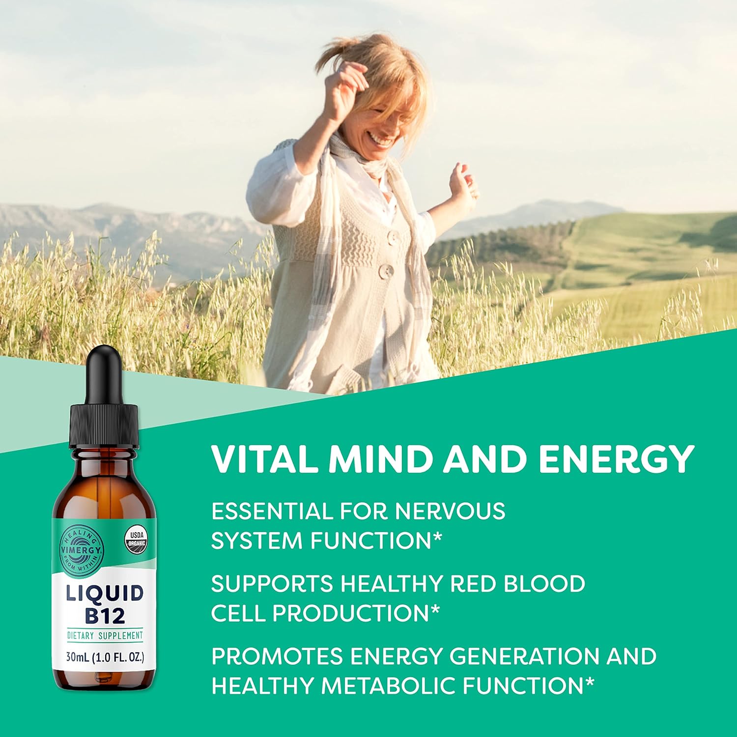 Vimergy Liquid B12 (30 mL) and Liquid B12 Refill (240 mL) - Bundle