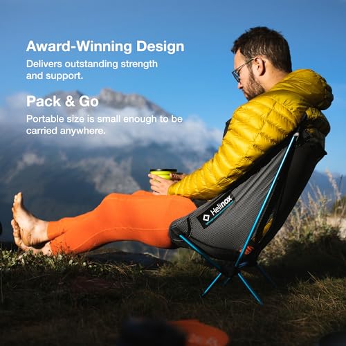 Helinox Chair Zero Ultralight Compact Backpacking Chair, Chair Zero Large, Black
