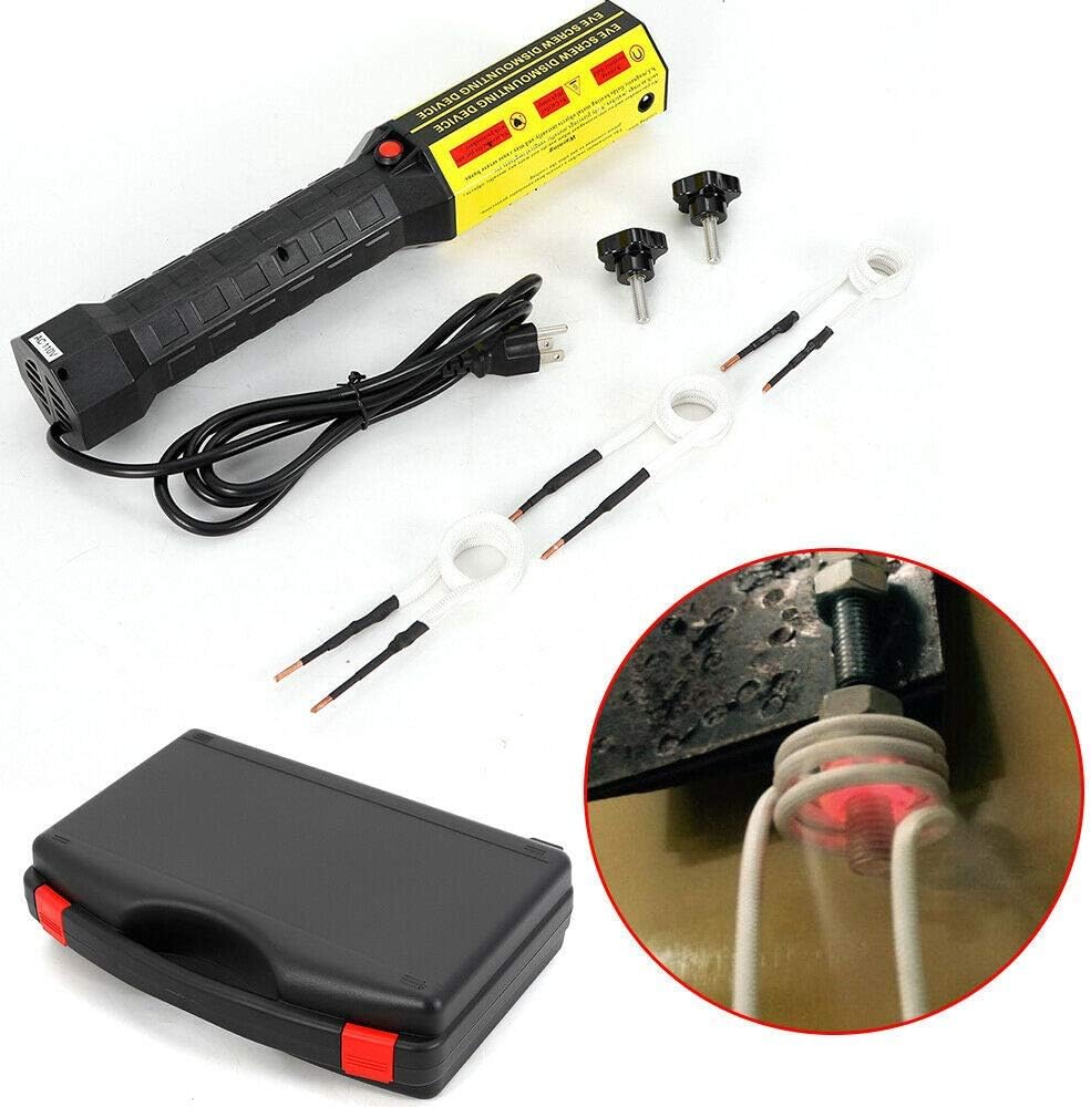 Mini Ductor Magnetic Induction Heater Kit 110V 3 Coils Bolt Heat Remover Disassembler Screw Tool Kit for Automotive Flameless Heat Repair Tool