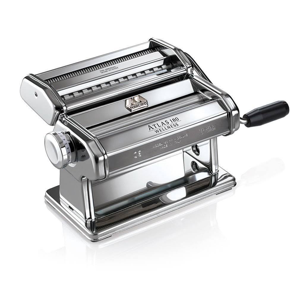 Marcato Atlas Pasta Machine, Includes 180-Millimeter Pasta Machine with Pasta Cutter, Hand Crank, and Instructions