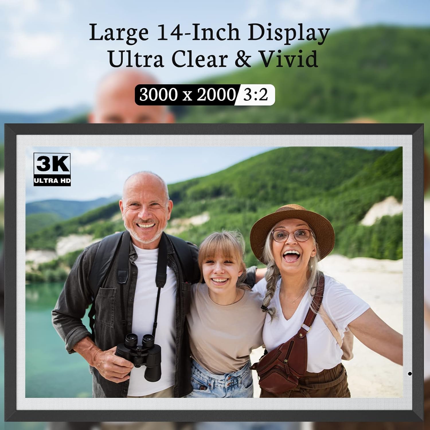 BSIMB Digital Picture Frame IPS Display, Wall-Mountable Electric Photo Frame with Remote Control, Place in Landscape&Portrait, Gift for Mother's Day