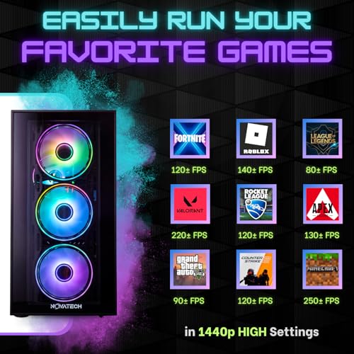NOVATECH Phantom - Prebuilt Gaming PC Desktop Computer - RX580 8GB - Intel i7 Xeon 3.5GHz - 16GB RAM - 512GB M.2 SSD WiFi/BT, Win 10 Pro - Gaming Computer Tower - Pre Built PC Gaming - 1 Year Warranty