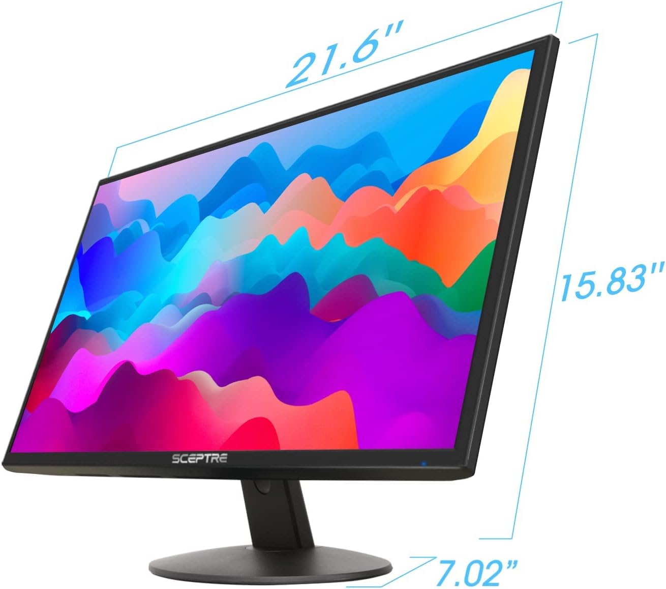 Sceptre 24 LED Monitor - 75Hz Refresh Rate - Professional Thin 1920 x 1080 FHD Resolution Computer Monitor - Built-in Speakers and VESA Mounting - HDMI + VGA Ports - Bundle with JAWFOAL HDMI Cable.