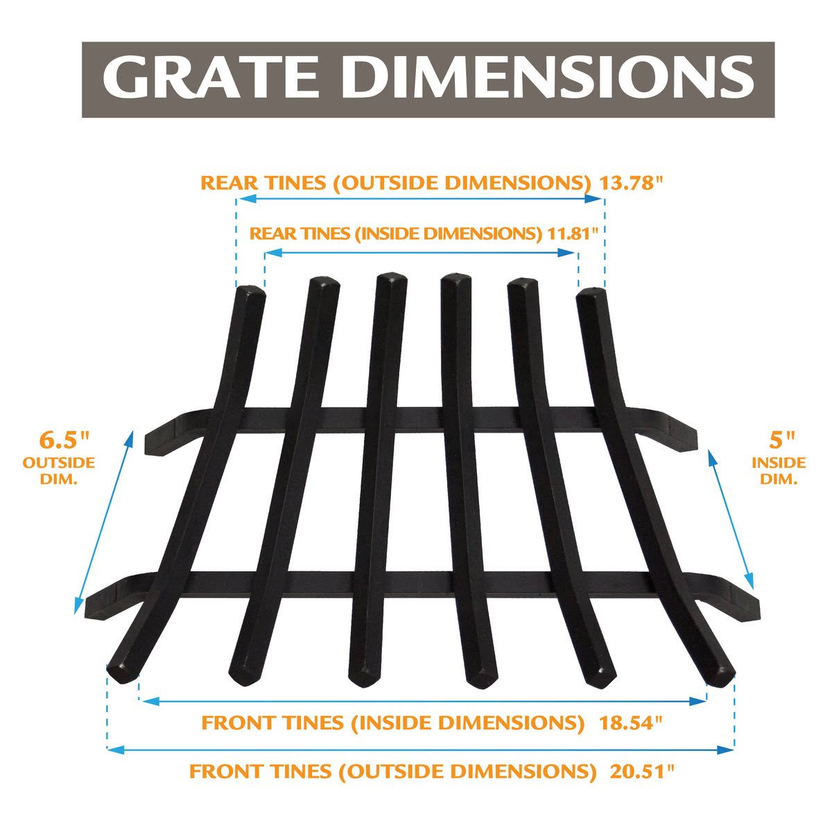 Pleasant Hearth Steel Fireplace Grate, Black