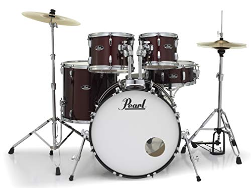 Pearl Roadshow Drum Set 4-Piece Complete Kit with Cymbals and Stands, Charcoal Metallic (RS584C/C706)