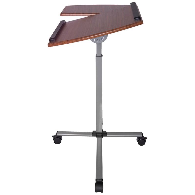 Techni Mobili Adjustable Laptop Cart Mahogany