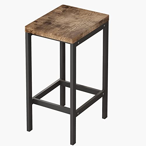 Danxee 4 Piece Iron Kitchen Breakfast Nook Counter Height Dining Table Set with 3 Wood Stools, Compact Kitchen Table for Kitchen, Dining Room, Dinette, Breakfast Nook, Pub Table (Natural)