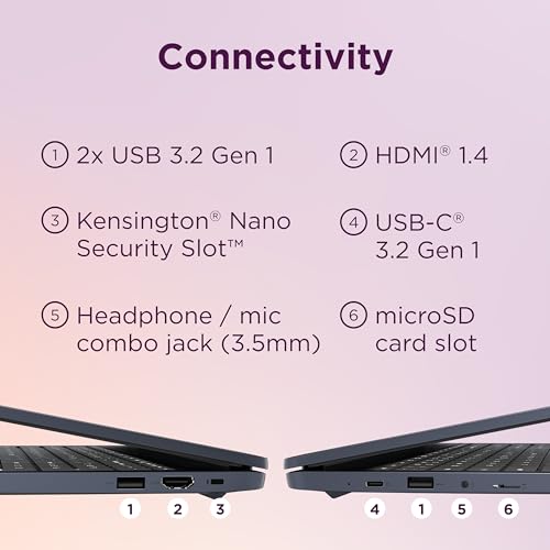 Lenovo IdeaPad 3i Chromebook 15.6” FHD Display | Intel Celeron N4500 | Intel UHD Graphics | HDMI | Abyss Blue | 8GB RAM | 64GB SSD | Chrome OS | Bundle with USB 3.0 Hub