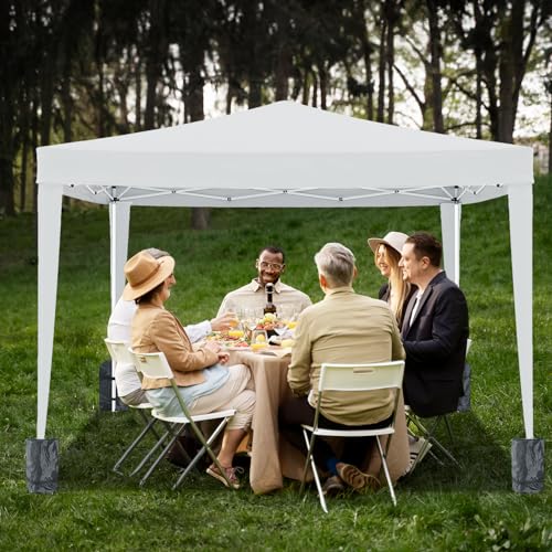 10x20 White Pop Up Canopy Tent Heavy Duty with 6 sidewalls Commercial Outdoor Party Tent Event Wedding Tents Instant Canopy Gazebo with Carry Bag UPF 50+ Waterproof Adjustable Height