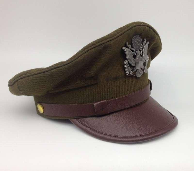 WWII US Army Air Corps Force Military Hat Officer Wide Brim Hat Cap - World Military Store As Photo
