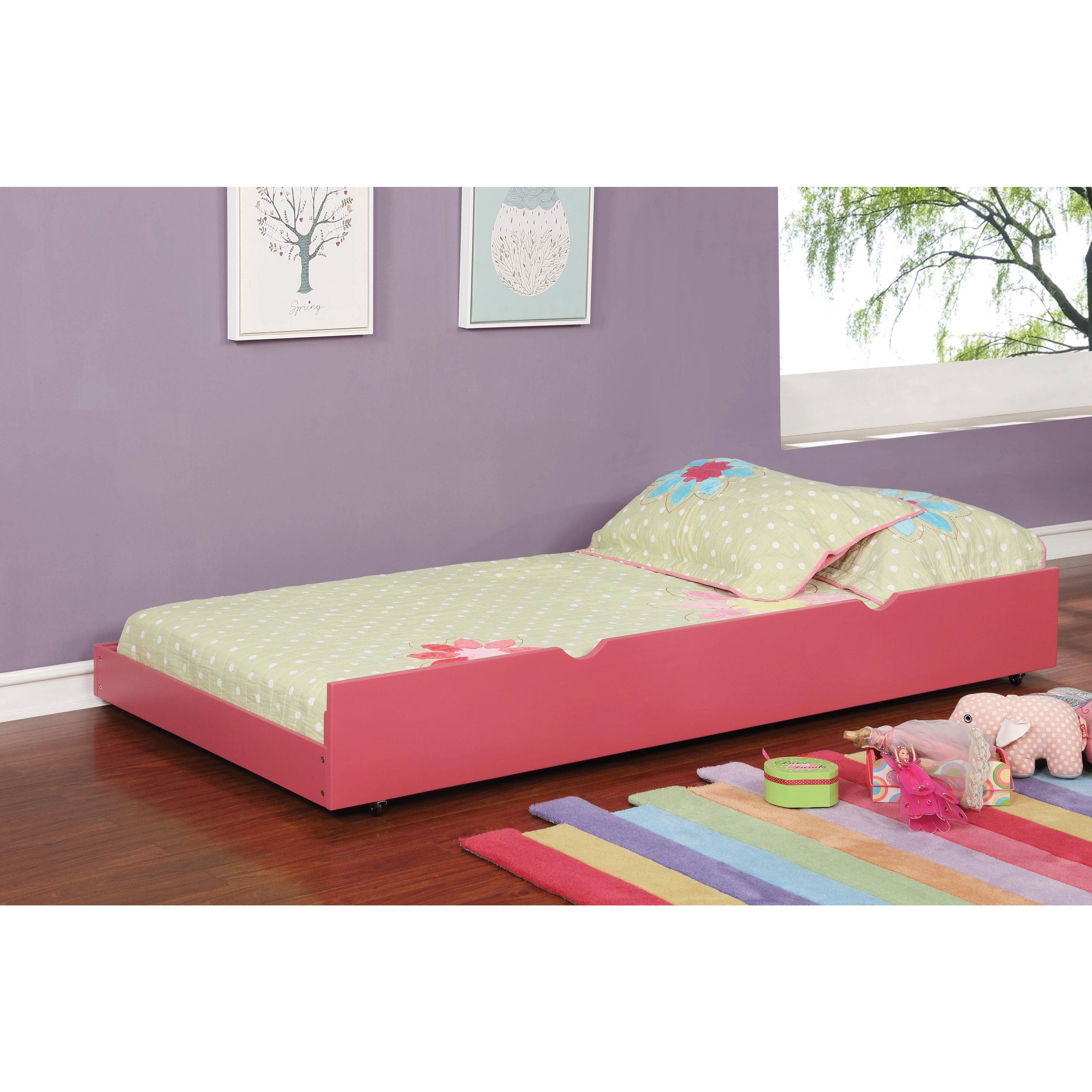 Furniture of America Pice Modern Twin Solid Wood Pull-Out Trundle, Gray