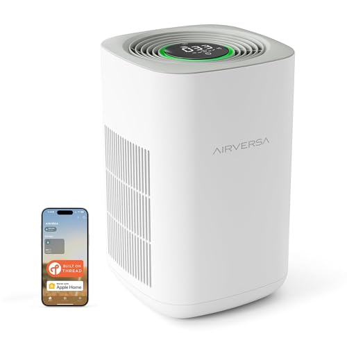 Airversa HomeKit Air Purifier over Thread Works with Apple Home(Apple Home Hub Required) 3-Stage H13 True HEPA Smart Air Cleaner 1000 sq.ft Purelle AP2