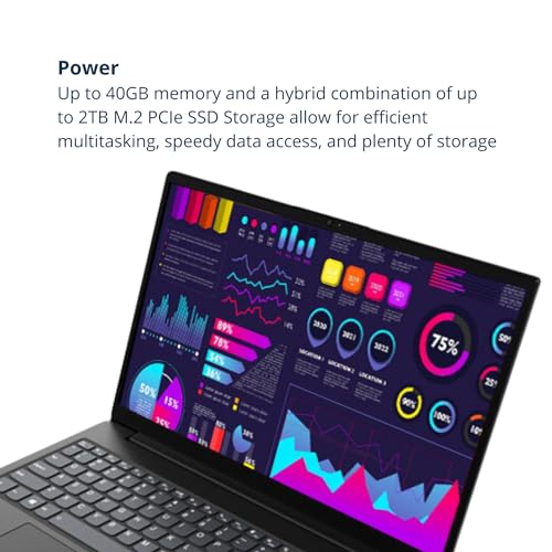 Lenovo V15 Laptop, 15.6" FHD Display, AMD Ryzen 5 5500U Hexa-core Processor (Beat Intel i7-1065G7), 40GB RAM, 2TB SSD, HDMI, RJ45, Numeric Keypad, Wi-Fi, Windows 11 Pro, Black