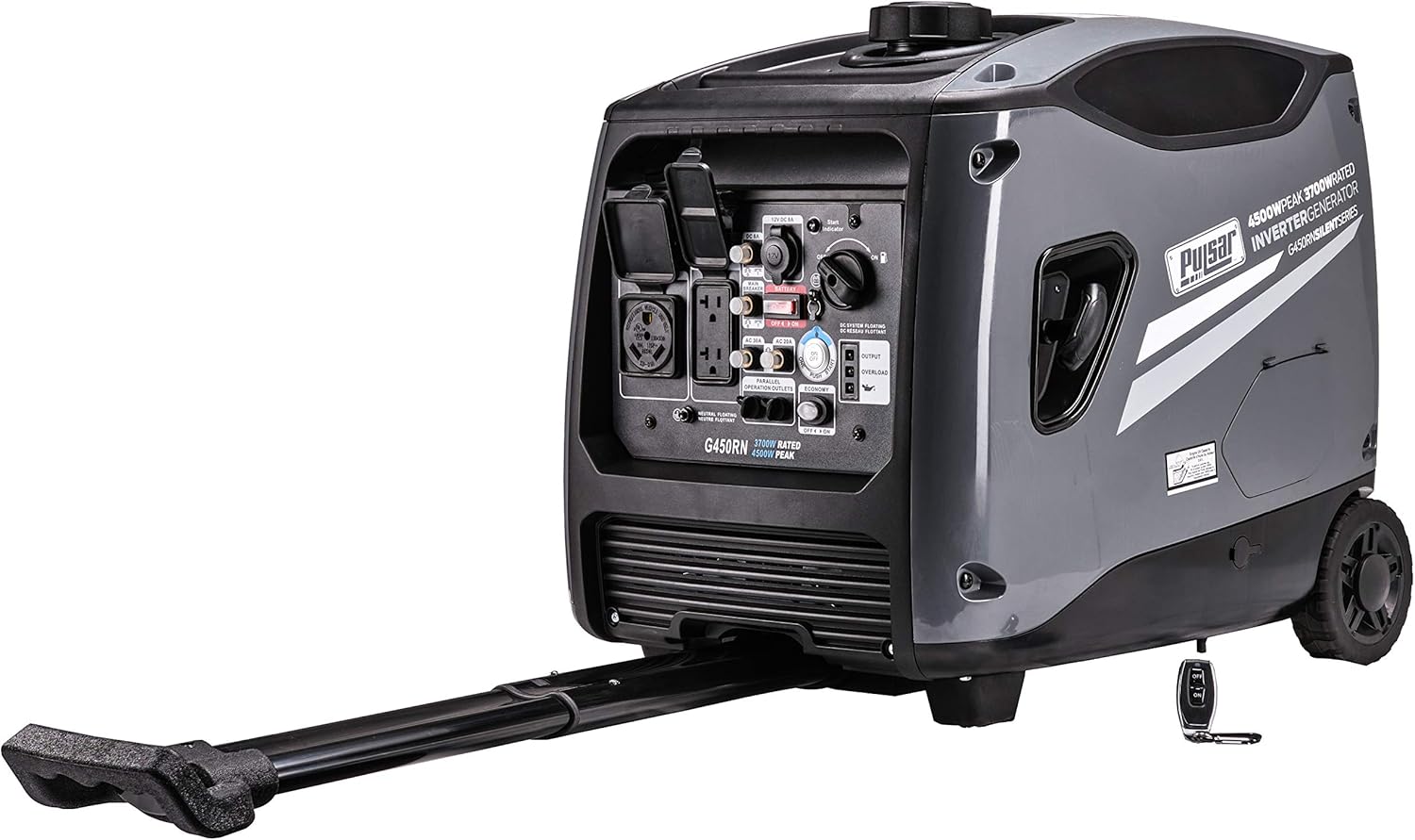 Pulsar G450RN, 4500W Super Quiet Portable Inverter Generator with Remote Start & Parallel Capability, RV Ready, CARB Compliant