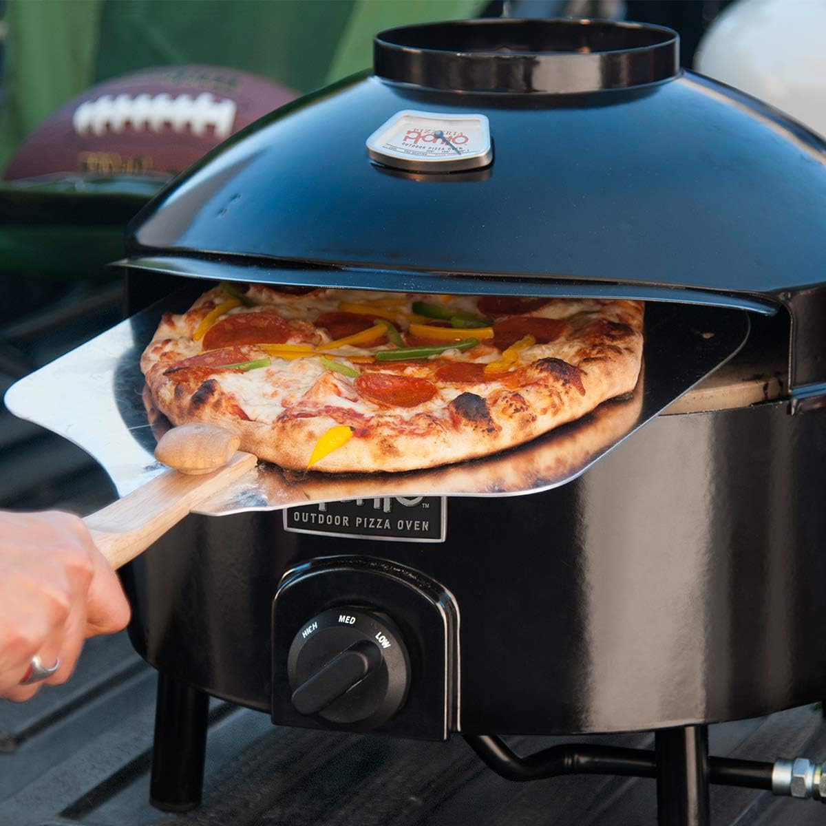 Pizzeria Pronto Outdoor Pizza Oven, Lightweight, Portable & Safe On Any Surface, Black