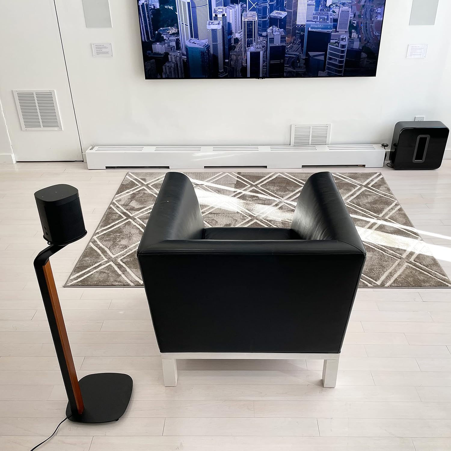ynVISION Premium Floor Stand for Sonos One, Sonos One SL, and Sonos Play:1 (Black)