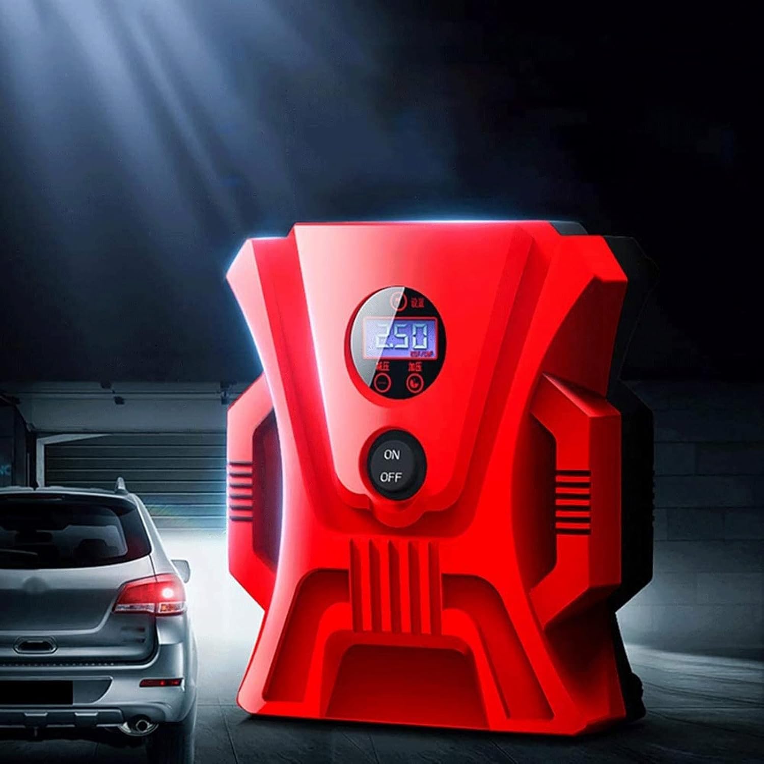 Tire Inflator Air Compressor Portable Electric Vehicle 12V Air Pump with Tool Box Suitable for a Variety of Product Inflation Purposes Tires Balls