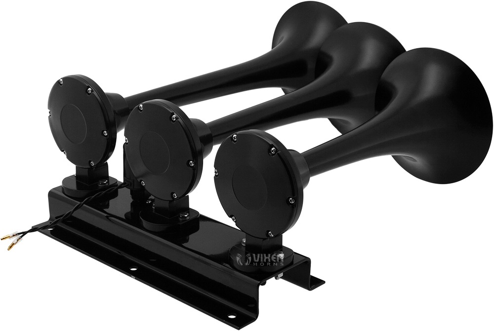 Vixen Horns Train Horn Kit for Trucks/Car/Semi. Complete Onboard System- 200psi Air Compressor, 3 Gallon Tank, 3 Trumpets. Super Loud dB. Fits Vehicles like Pickup/Jeep/RV/SUV 12v VXO8330B/3418B
