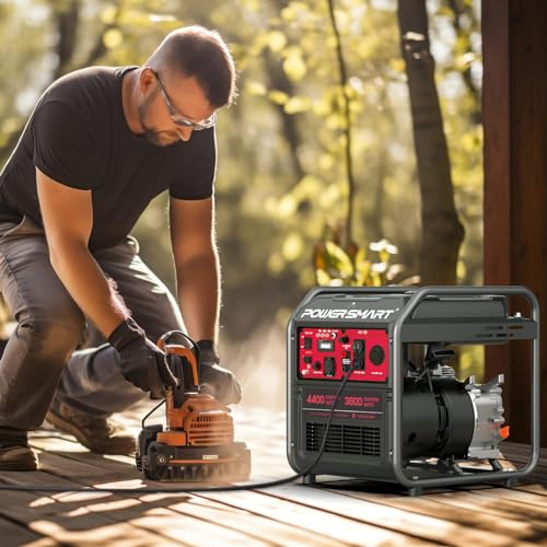 PowerSmart 4400-Watt Portable Generator with Inverter Technology, RV Ready 30A Outlet, Gas Powered, EPA Compliant, Lightweight & Quiet for Home Use, Camping Outdoor