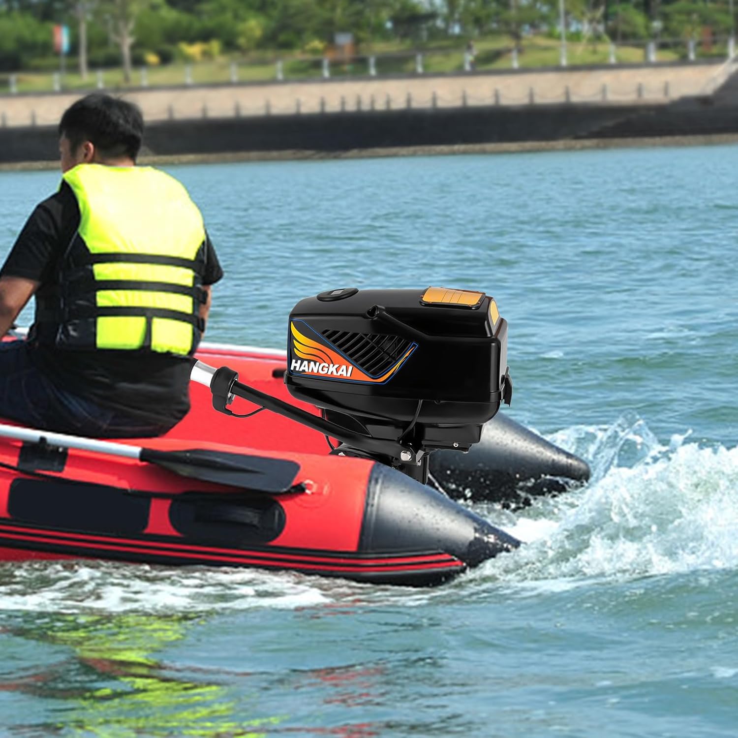 Short Shaft Electric Outboard Motor, Strong Power Trolling Boat Motor, 48V Fishing Boat Trolling Engine, 1200W Brushless Motor for Fishing Boats Kayak Small Boats