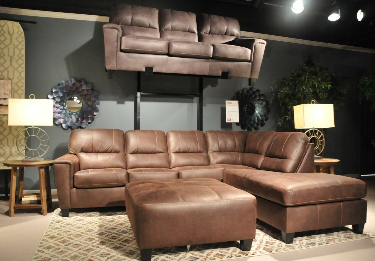 Ashley Navi Oversized Accent Ottoman