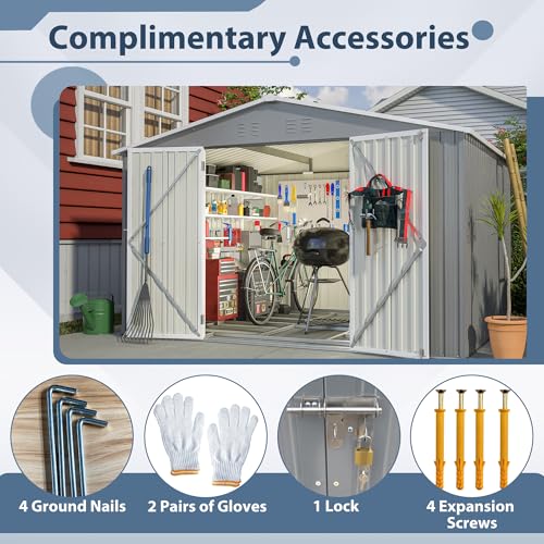 6x4 Ft Outdoor Storage Shed, Heavy-Duty All-Weather Tool Shed with Lockable Doors, Durable Resin Construction for, Patio & Backyard Organization Black