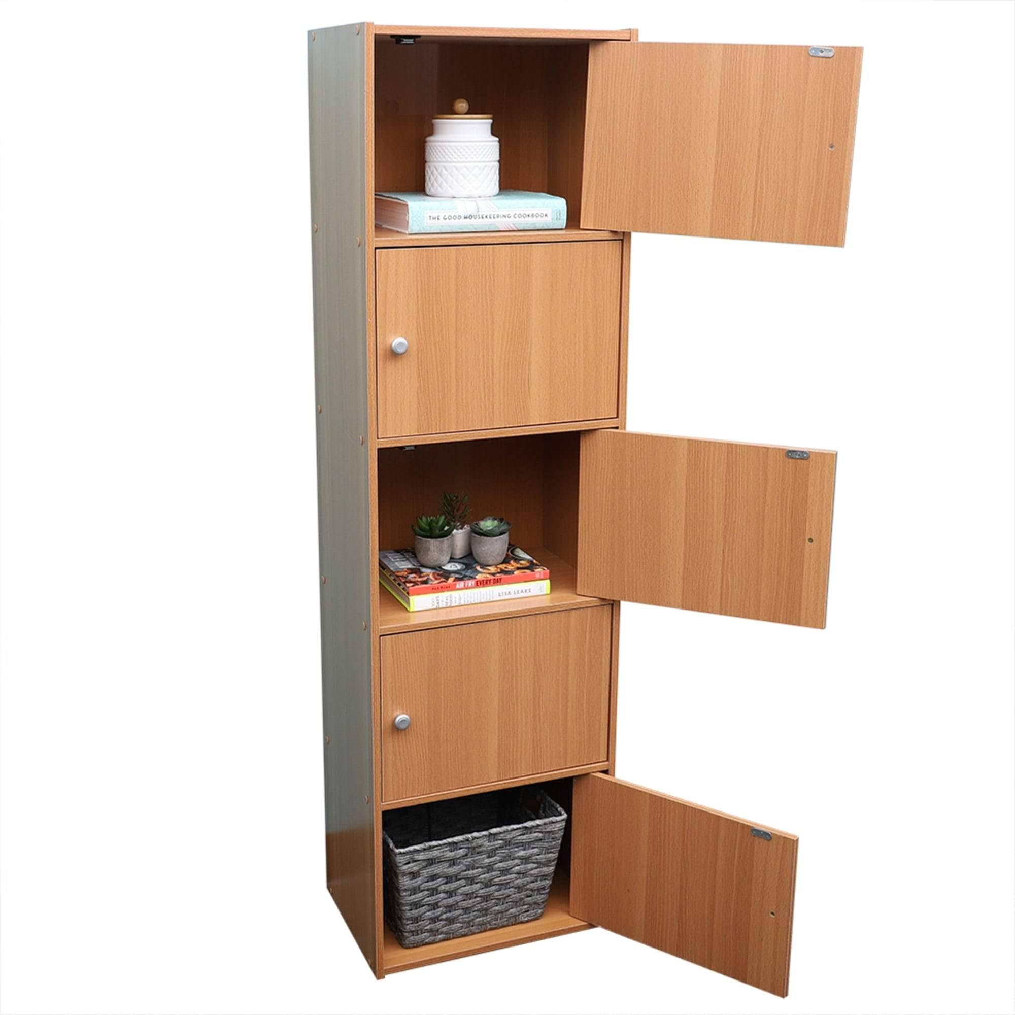 Home Basics 5 Cube Wood Cabinet, Natural