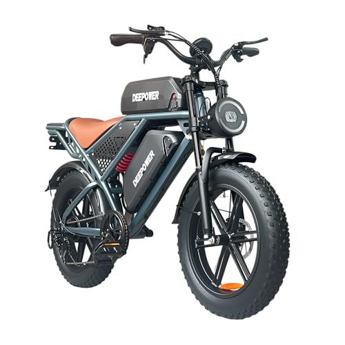 Electric Bike for Adults 1500W Peak 20" Fat Tire EBike,30-160 Miles 30MPH Dual Suspension Electric Motorcycle,48V 13/35/60AH Battery Powered Dirt Bike