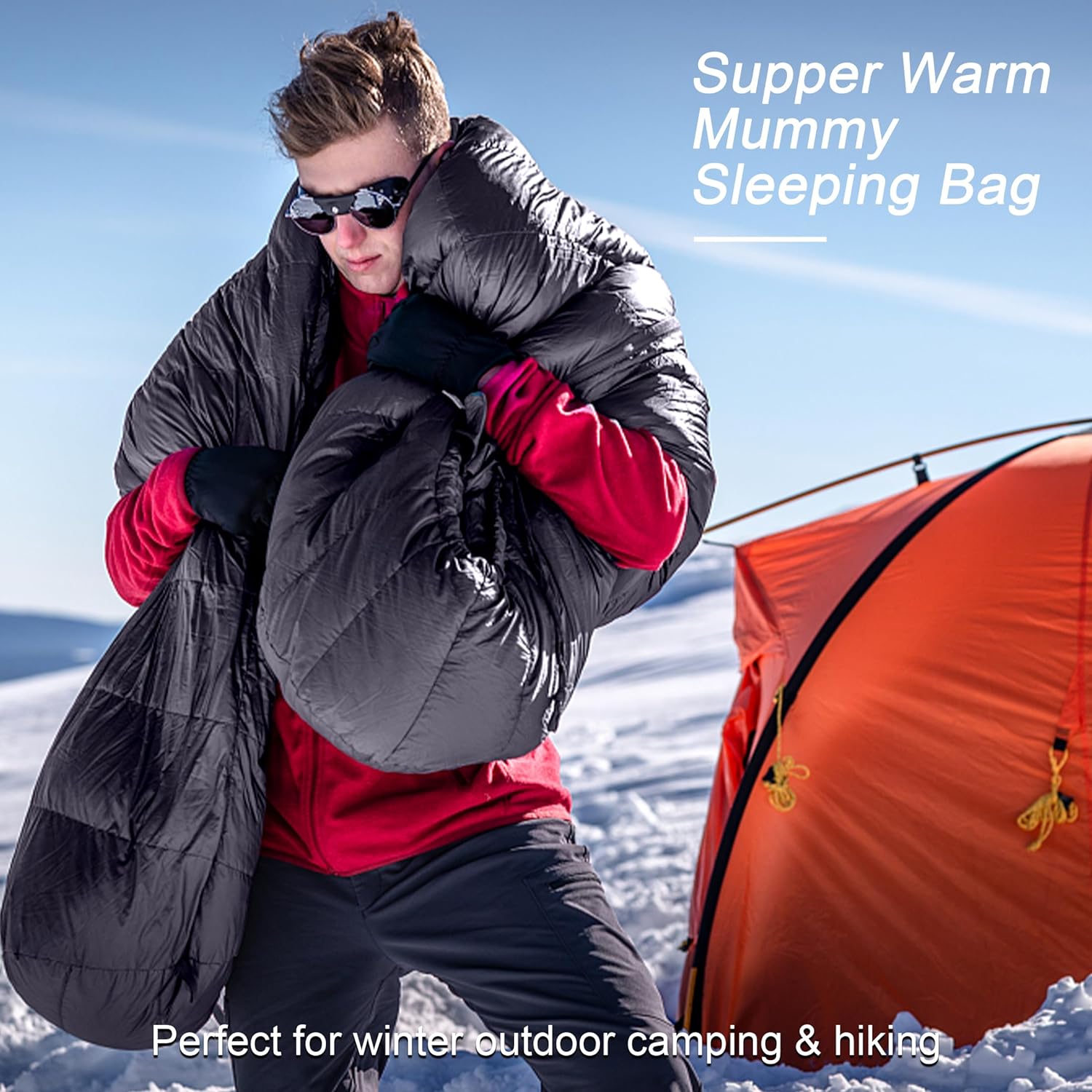 0 Degree Sleeping Bag for Adults 660 Fill Power Down Sleeping Bag for Cold Weather -20°F / -8°F / 0°F / 10°F Large Lightweight Sleeping Bag