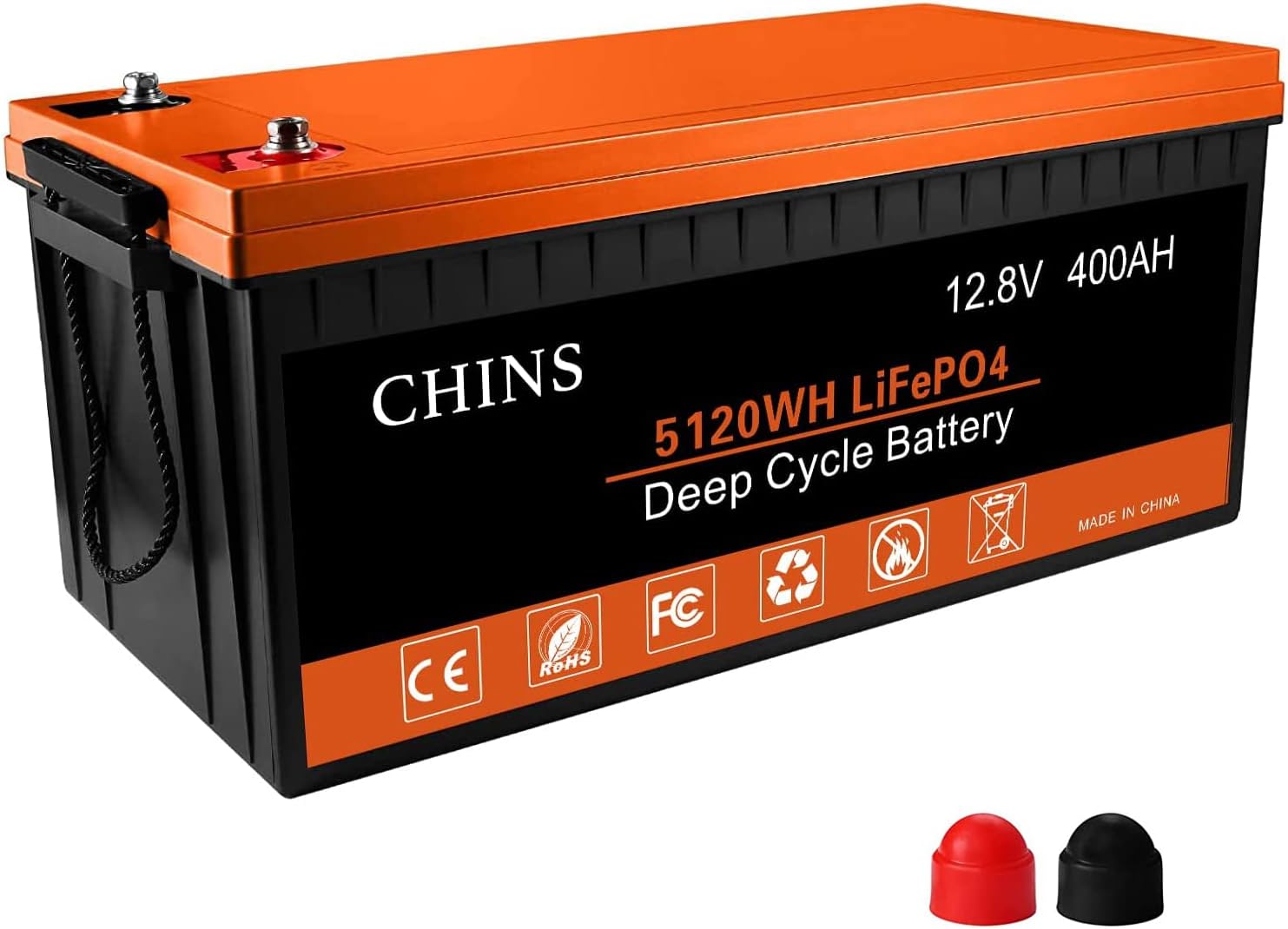 CHINS LiFePO4 Battery 24V 200Ah Lithium Battery - Built-in 200A BMS, 2000+ Cycles, Each battery Can Support 5120W Power Output, Perfect for RV, Home Storage and Off-Grid